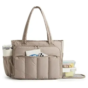 Borsa Tote Trapuntata da Donna Grande Capacità Borsa per Laptop per Lavoro Insegnante Con Scomparto Isolato Multitasca Borsa a Spalla