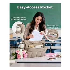 Borsa tote trapuntata da donna borsa da lavoro per insegnante con scomparti multipli