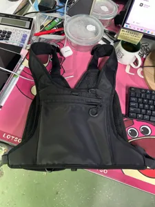 Multi-pocket fishing vest tactical vest breathable fly fishing vest adjustable black