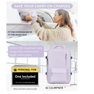 Grande capacita zaino da viaggio multifunzionale misura cabina tempo libero viola