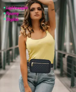 Femme mode matelassé sac banane bandoulière casual voyage randonnée course sac taille