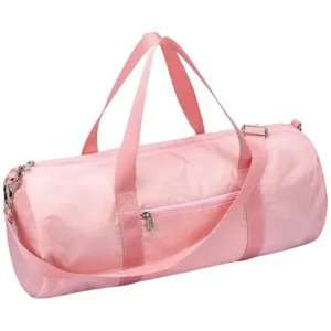 Borsa da viaggio rosa per palestra e sport, elegante borsone sportivo portatile con zip.