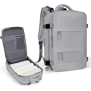Multifunctional travel backpack waterproof business laptop bag large capacity grey bag