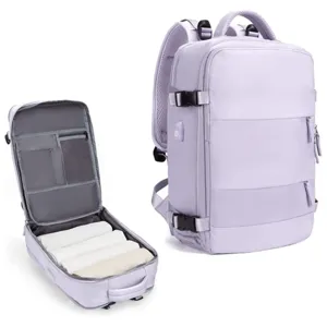 Multifunctional travel backpack with USB port, large capacity waterproof laptop bag for daily use.
