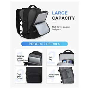 Zaino da viaggio USB grande capacità conservazione multistrato borsa per laptop impermeabile