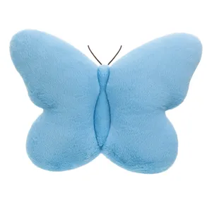 Blue butterfly plush pillow cushion soft stuffed animal toy for sofa bed room decor gift.