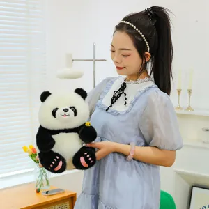 Χαριτωμένο λούτρινο panda παιχνίδι με μέλισσα, μαλακή κούκλα για παιδιά και όμορφη διακόσμηση.