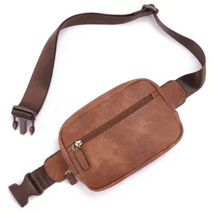 Damen PU Leder Gürteltasche Verstellbarer Gurt Umhängetasche Brusttasche Modisch Vielseitig Lässig Sport Hüfttasche