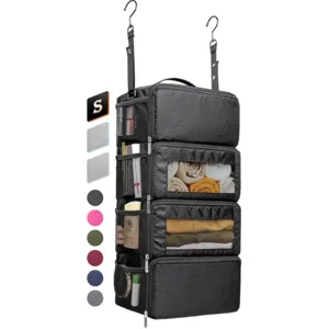 Große Kapazität Faltbare Hängende Reise Aufbewahrungstasche Multifunktionale Vierschichtige Kleiderschrank Organizer Mit Netztaschen