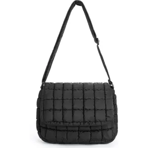 Women Quilted Puffy Crossbody Bag Casual Fashion PU Leather Shoulder Bag Tote Bag Chic Designer Style Handbag