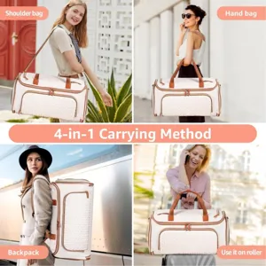 Large travel duffel bag for women multi-functional waterproof weekender overnight gym bag.