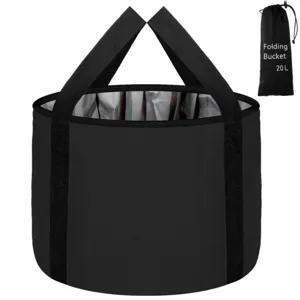 Portable Foldable Foot Soak Bucket Travel Foot Bath Tub Waterproof Nylon Foot Basin With Storage Bag For Home Outdoor Use