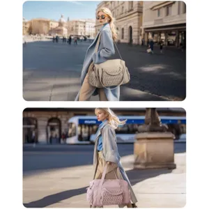 Große Reisetasche mit gesteppten Taschen, stilvolle Sport- und Fitnesstasche für Übernachtungen.