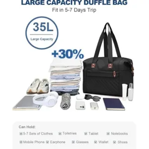 Grande borsa da viaggio capiente da 35L, ideale per viaggi all'aperto di 5-7 giorni.