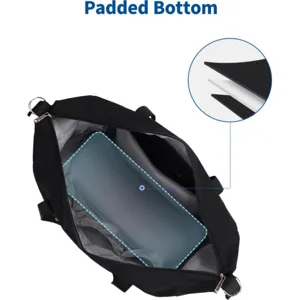 Black large capacity travel duffel bag multi-pocket fitness sports gym crossbody tote bag