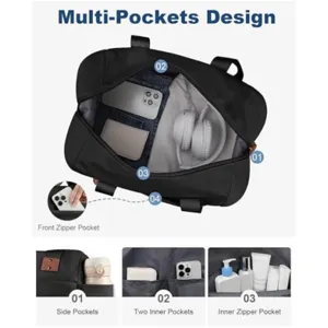Borsa da viaggio multi-tasca grande capacità borsa a tracolla casual per esterno.