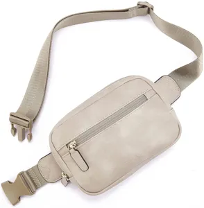 Damen PU Leder Gürteltasche Verstellbarer Gurt Umhängetasche Brusttasche Freizeit