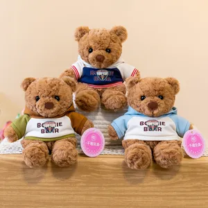 Simpatico Orsetto di Peluche Giocattolo con Uniforme da Baseball Bambola di Orsetto Ornamento da Scrivania Giocattolo