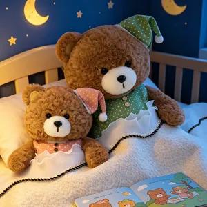 Cute pajama teddy bear plush toy set soft stuffed doll companion birthday gift for kids