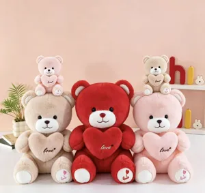 Süßer Plüsch Teddybär Kuscheltier mit Herz süßes Geschenk für Kinder zum Geburtstag und Dekoration