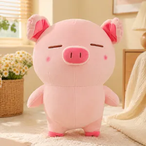 Süßes rosa stehendes Schwein Plüschtier Puppe, weiches Kissen für Kinder Mädchen Geschenk.
