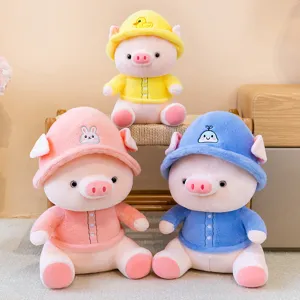 Cute colorful pig plush toy doll cute animal stuffed pillow soft gift for kids and girls