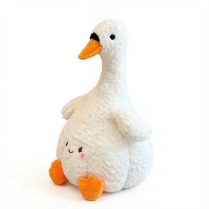 Cute white goose plush toy soft stuffed animal doll adorable kids companion gift