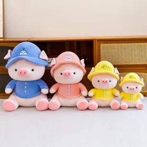 Cute colorful pig plush toy doll stuffed animal pillow soft gift for kids girls sleeping cushion