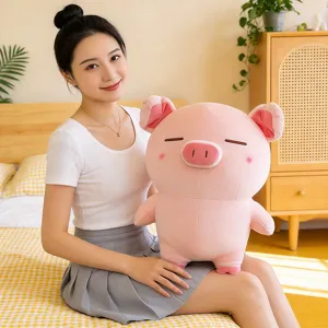 Süßes rosa Plüschschwein Puppen Spielzeug Detail, weiches Kuscheltier Kissen für Geschenk.