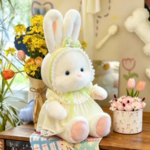 Süßer Plüschhase Prinzessin Stofftier Kuschelkissen flauschige Puppe Geschenk für Kinder