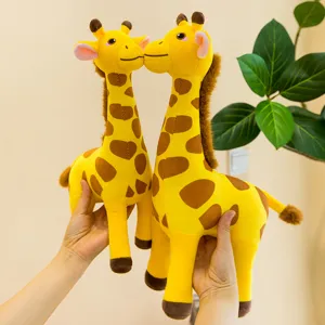 Creative giraffe plush toy cute stuffed animal doll couple gift for kids and friends
