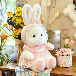 Süßes Lolita Prinzessin Kaninchen Plüschtier, weiche Kuscheltier Hase Puppe Geschenk für Mädchen.