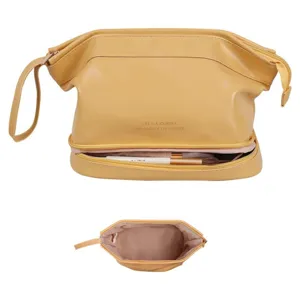 Doppelchichtige wasserdichte Kosmetiktasche mit grossem Kapazitat fur Reisen Make-up Organizer.