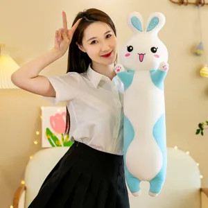 Cute cartoon rabbit plush pillow long bunny doll for sleeping comforting birthday gift detail view