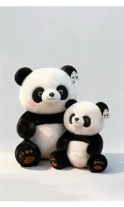 Simpatico panda di peluche simulato mamma e bambino set morbido bambola cuscino