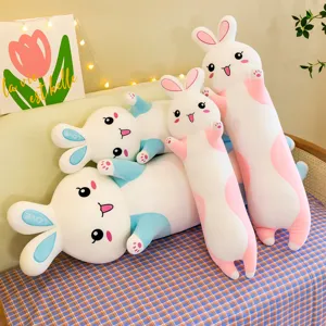 Cute cartoon rabbit plush pillow, soft long hugging toy doll for kids and birthday gift.