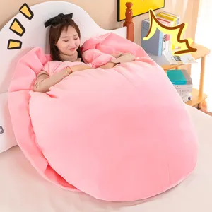 Giant wearable turtle shell plush pillow, soft stuffed animal toy for adults and kids sleeping.