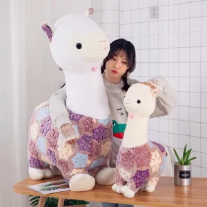 Cute fluffy snowflake alpaca plush toy stuffed animal doll soft gift for kids and home decor