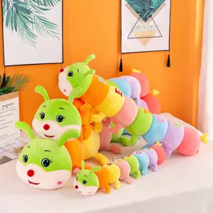 Colorful caterpillar plush toy soft stuffed animal cute hugging pillow for kids and girls