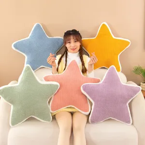 Nordic Style Candy Color Star Plush Pillow Cute Five-Pointed Star Cushion Sofa Living Room Home Decor