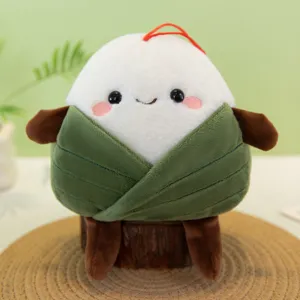 Lindo Zongzi peluche muñeca Festival de Botes de Dragón juguete suave llavero decoración