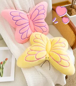 Cute butterfly plush pillow soft sofa cushion and tatami plush toy gift for home decor.