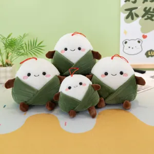 Bonito conjunto de peluche zongzi, juguetes suaves para festival y regalos de graduación.