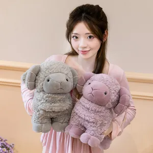 Soft cute lamb plush toy for children hugging sleeping colorful little sheep doll gift detail