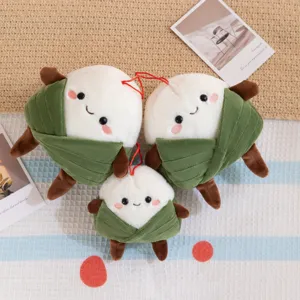 Lindos llaveros de peluche zongzi, regalo del festival del bote del dragón, muñeca suave.