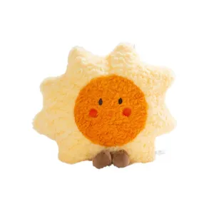 Cute sun plush pillow soft stuffed cartoon doll sofa cushion gift for kids and girls room decor