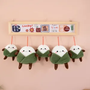 Lindo peluche Zongzi colgante Festival botes de dragón recuerdo llavero suave decoración