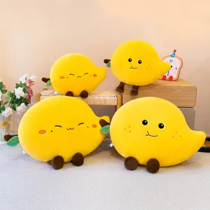 Joli coussin peluche mangue dessin animé fruit doux en peluche canapé voiture oreiller