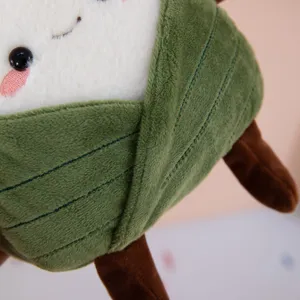 Lindo peluche de zongzi festival de botes de dragón detalle disfraz de hoja verde