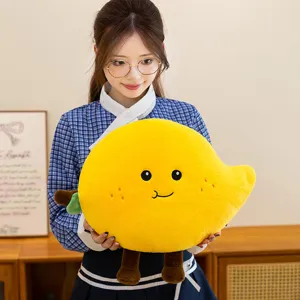 Joli coussin en peluche mangue dessin animé, adorable poupée de fruit douce idéale comme cadeau.